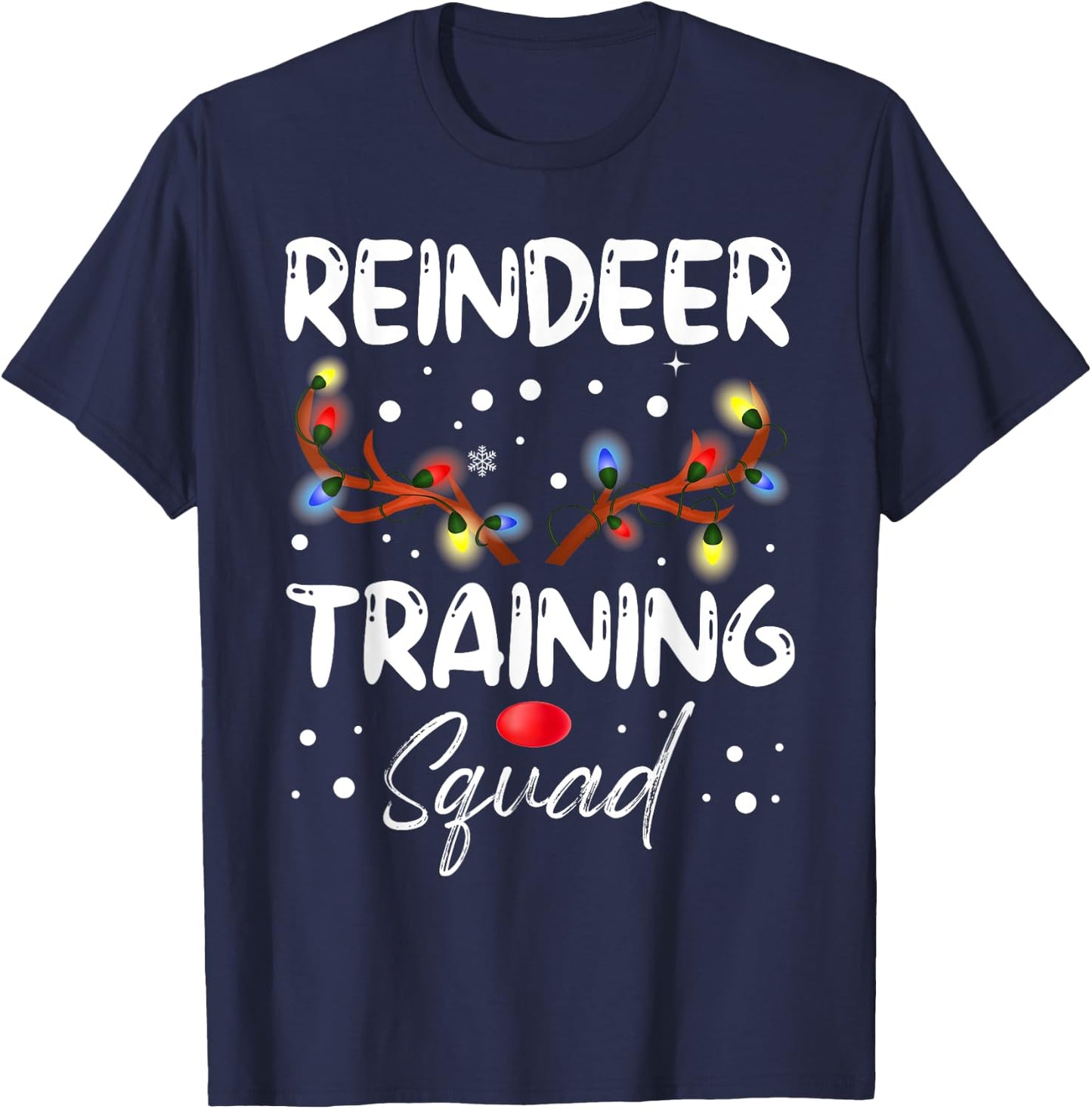 Christmas Running Reindeer Runner Training Squad Team T-Shirt - T-Shirt | Navy