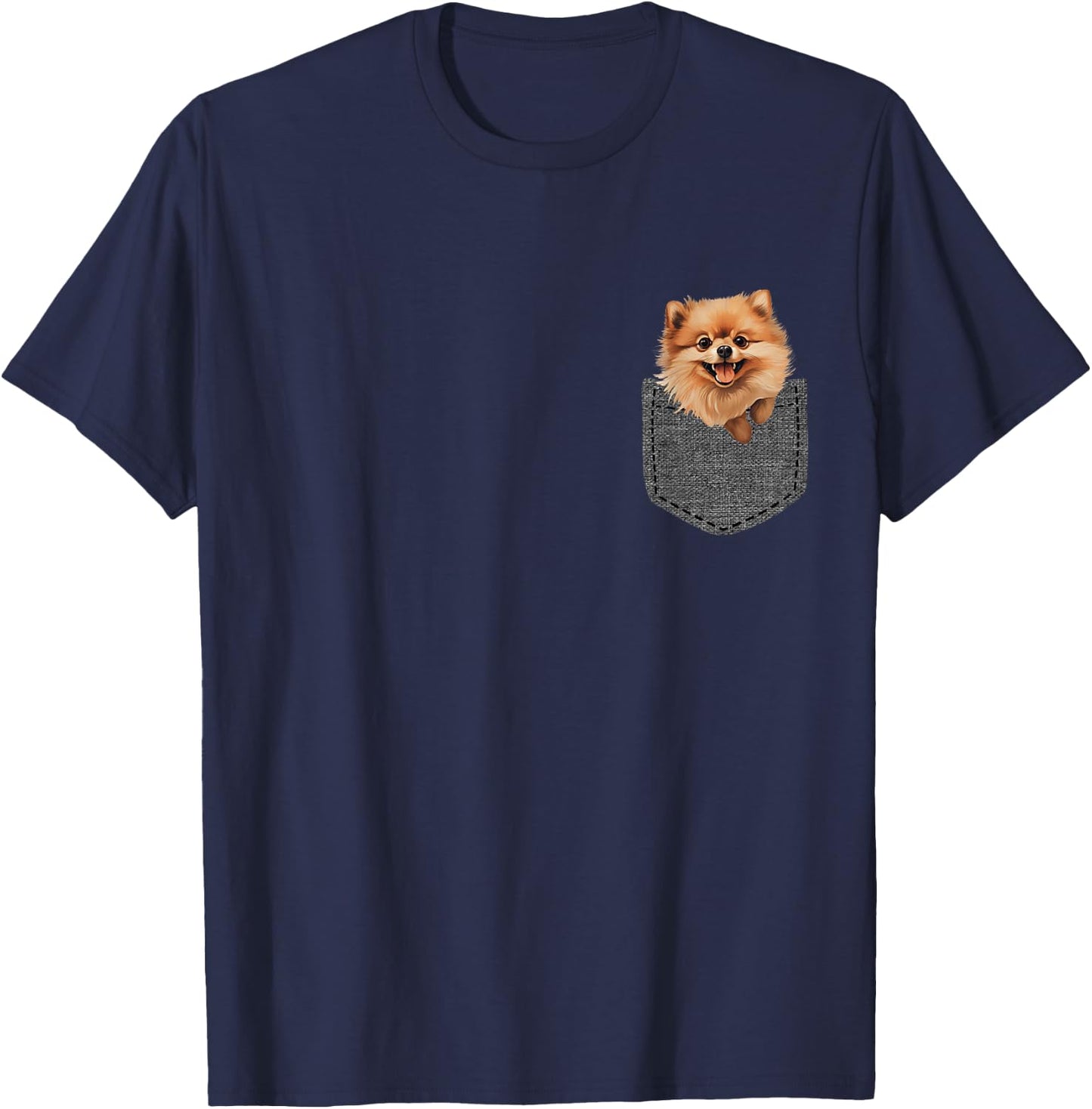 Dog in Pocket Pomeranian T-Shirt - T-Shirt | Navy