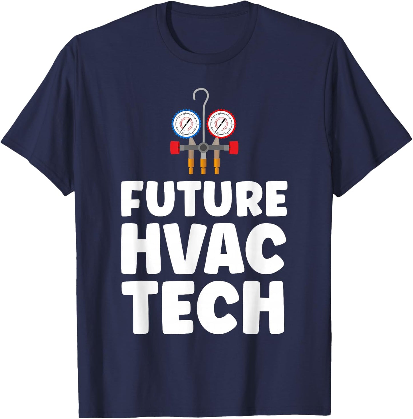 HVAC Technician Tech Vintage Future Hvac Tech T-Shirt - T-Shirt | Navy