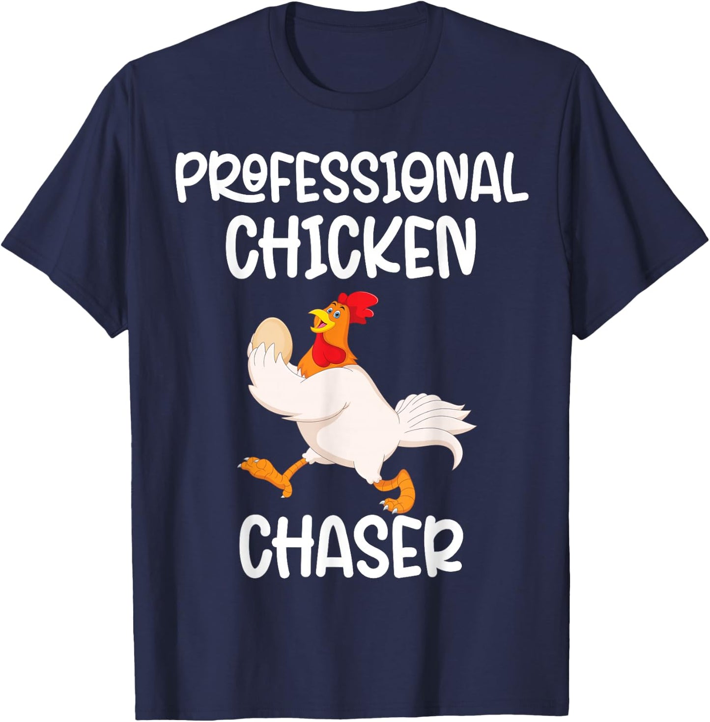 Professional Chicken Chaser Funny Farm Farmer Kids Running T-Shirt - T-Shirt | Navy
