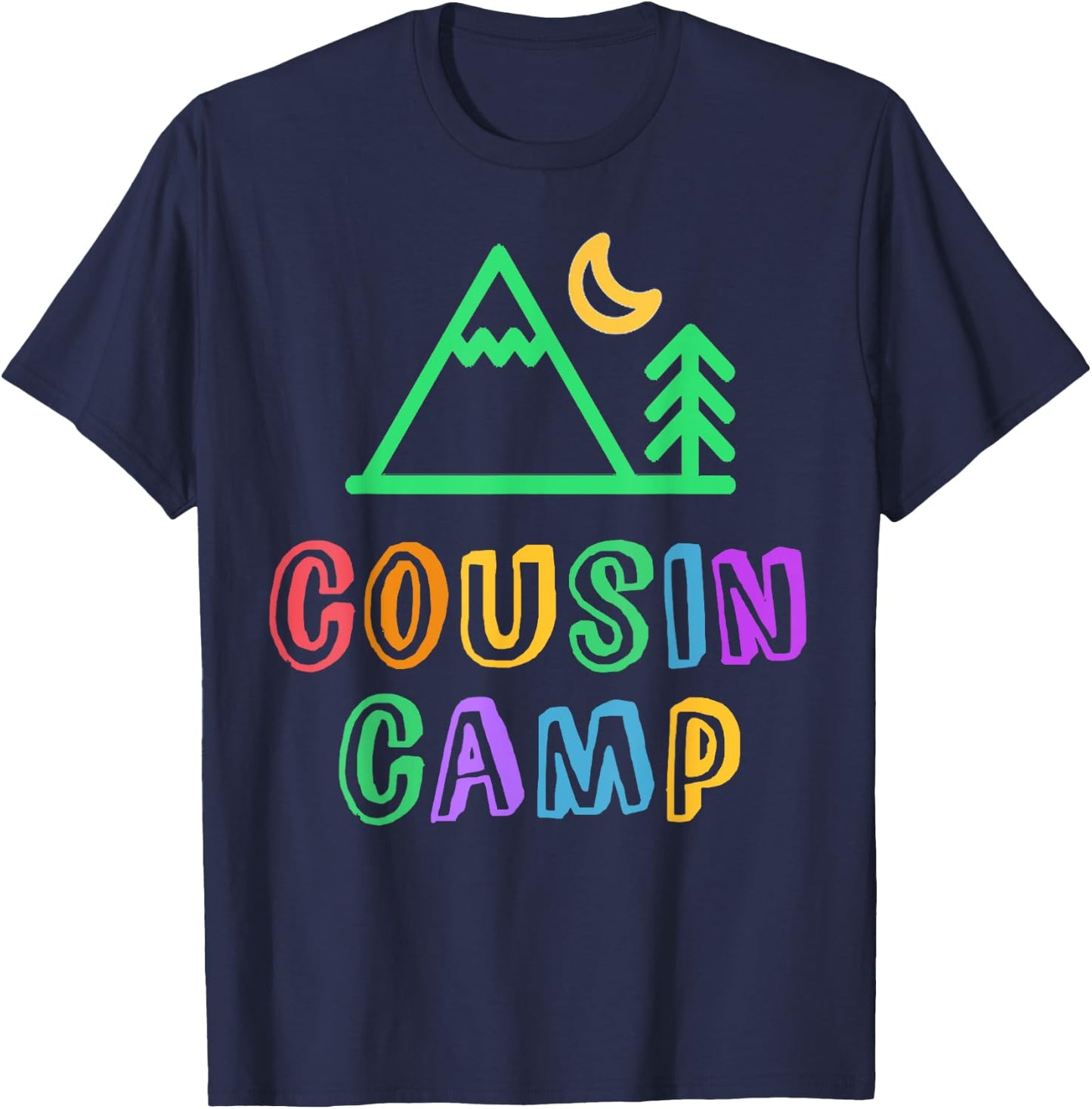 COUSIN CAMP Mountain Forest Best Camping Besties Ever Kids T-Shirt - T-Shirt | Navy