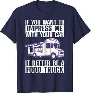 Funny Food Truck Art Women Street Food Truck Owner T-Shirt - T-Shirt | Navy