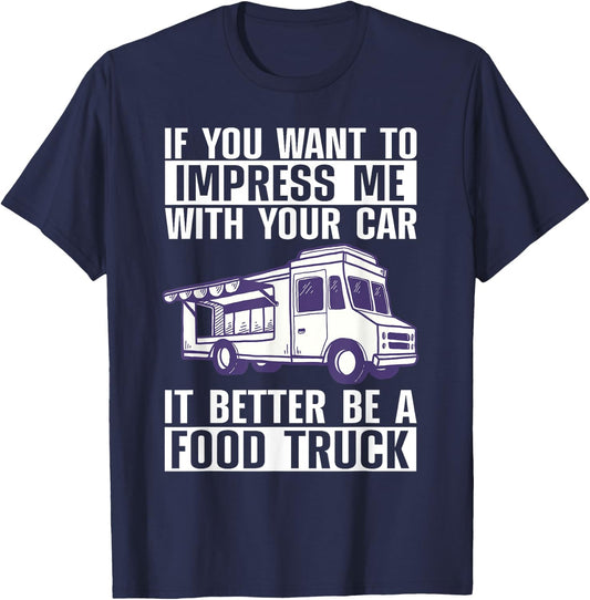 Funny Food Truck Art Women Street Food Truck Owner T-Shirt - T-Shirt | Navy