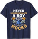 Boy Who Collects Rocks Geology Crystals Collecting Rocks T-Shirt - T-Shirt | Navy