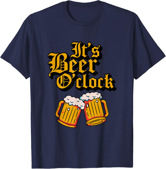 Its Beer O'clock Oktoberfest Mugs Halloween Beer T-Shirt - T-Shirt | Navy