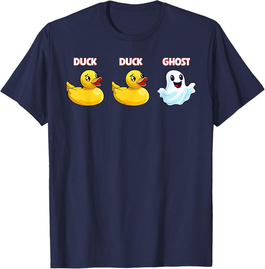 Duck Ghost Pun Meme Men Women Funny Halloween T-Shirt - T-Shirt | Navy