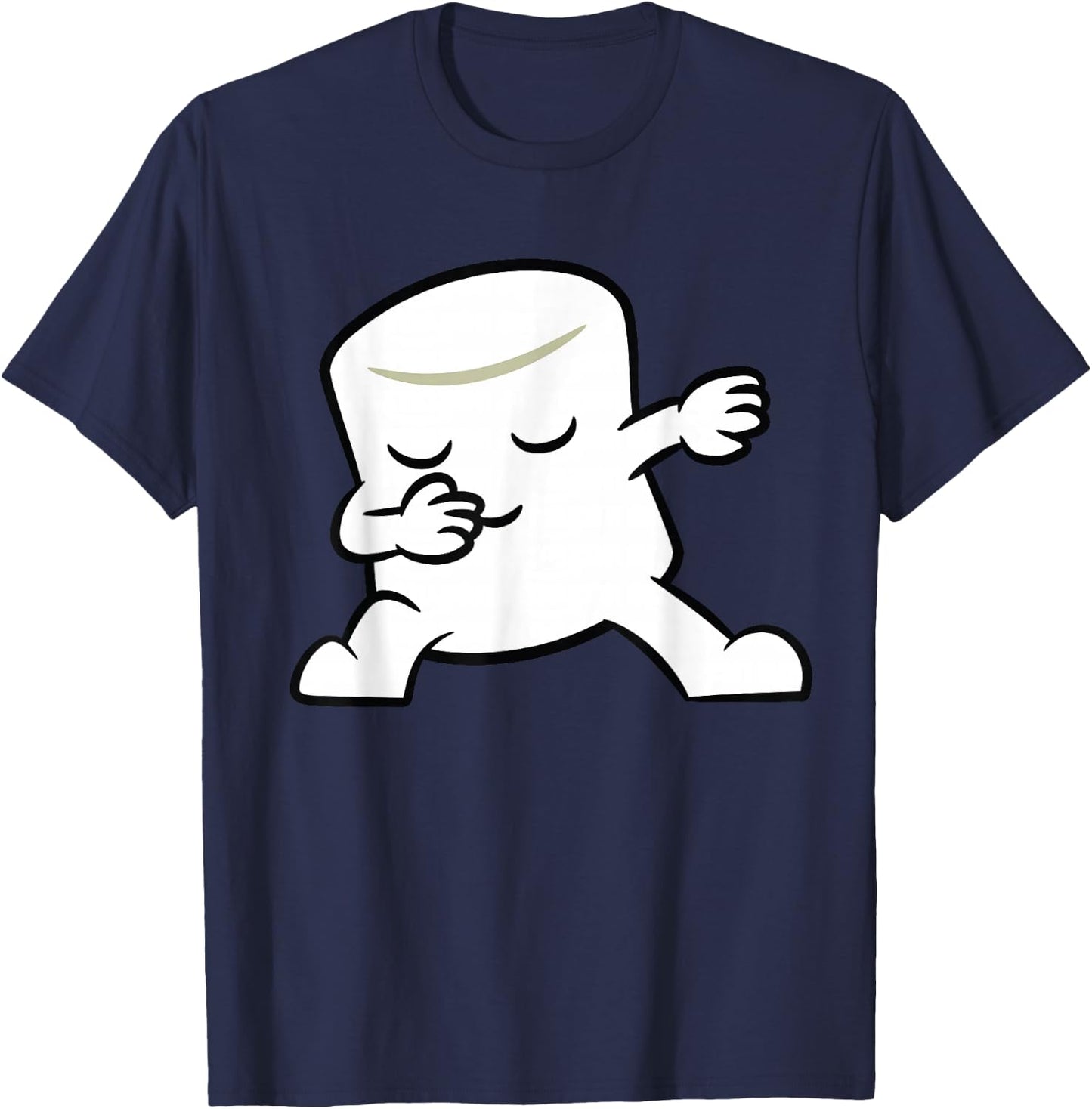 Cute Dabbing Marshmallow Campfire Kawaii Marshmallow T-Shirt - T-Shirt | Navy