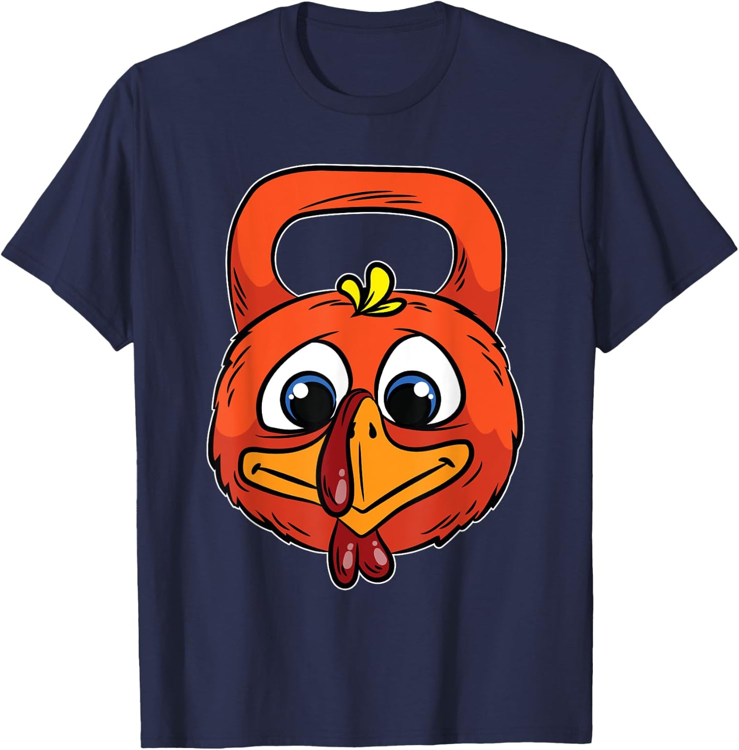 Turkey Kettlebell Thanksgiving Day Funny Gym Workout Fitness T-Shirt - T-Shirt | Navy