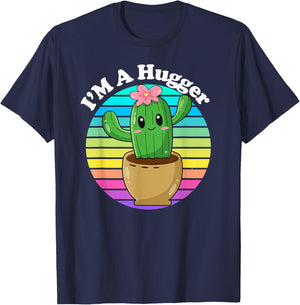 Funny I'm A Hugger Cartoon Cute Sarcastic Humor T-Shirt - T-Shirt | Navy