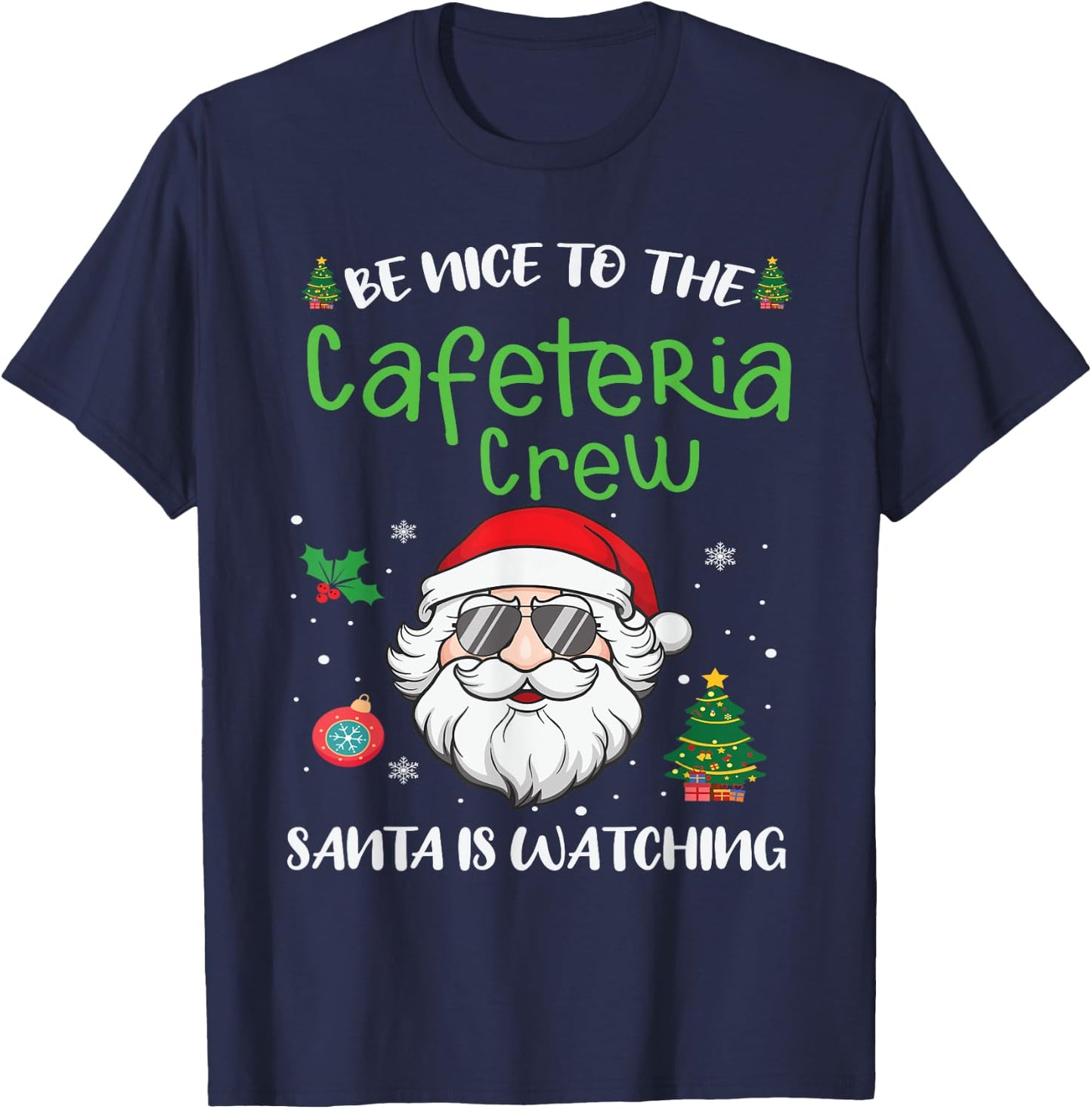 Funny Cafeteria Squad Crew Christmas School Lunch Lady X'mas T-Shirt - T-Shirt | Navy