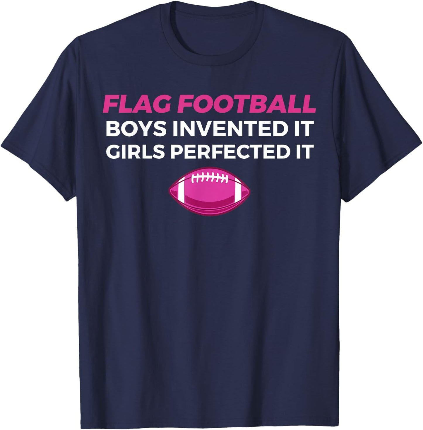 Funny Flag Football Girl T-Shirt - T-Shirt | Navy