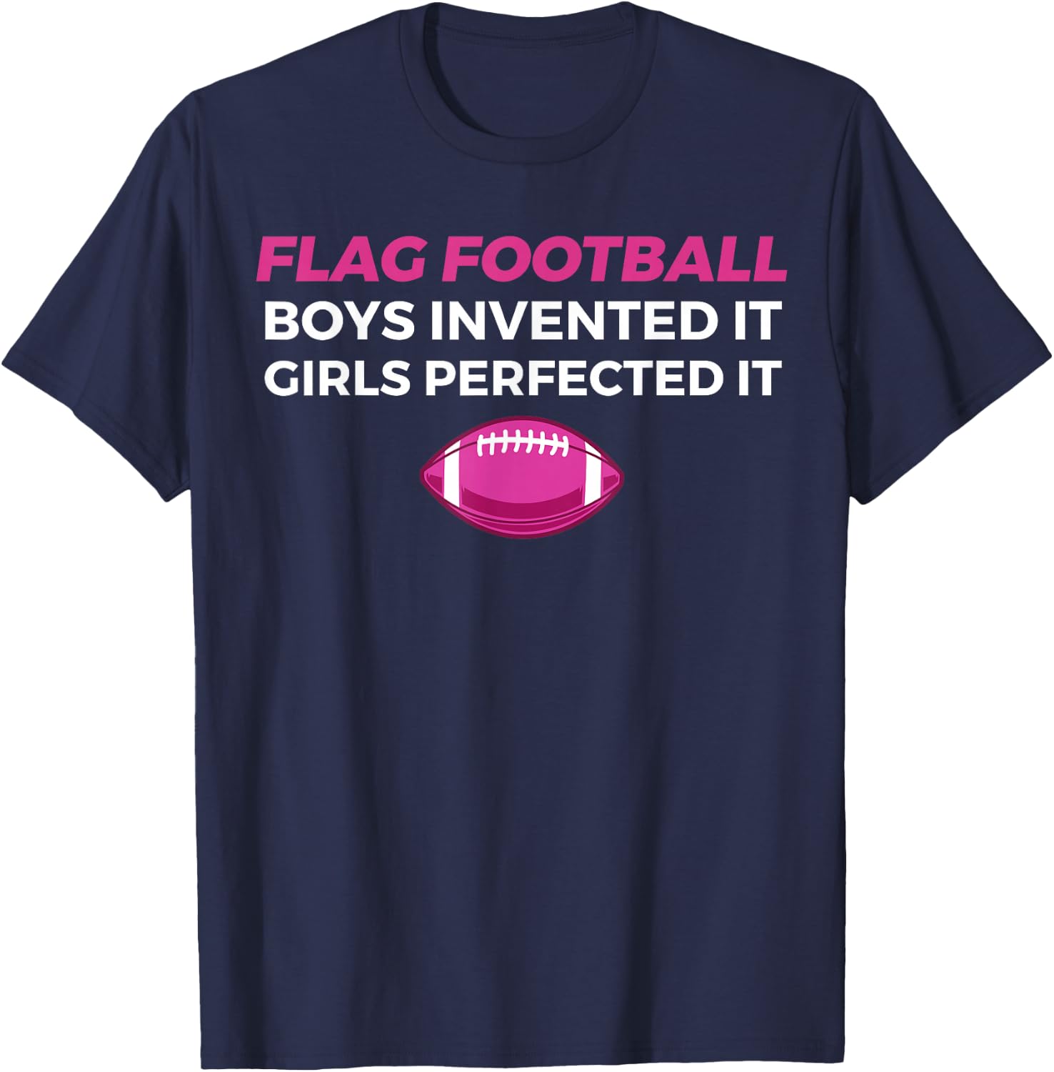 Funny Flag Football Girl T-Shirt - T-Shirt | Navy
