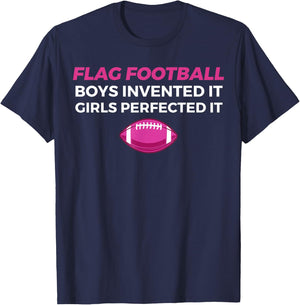 Funny Flag Football Girl T-Shirt - T-Shirt | Navy