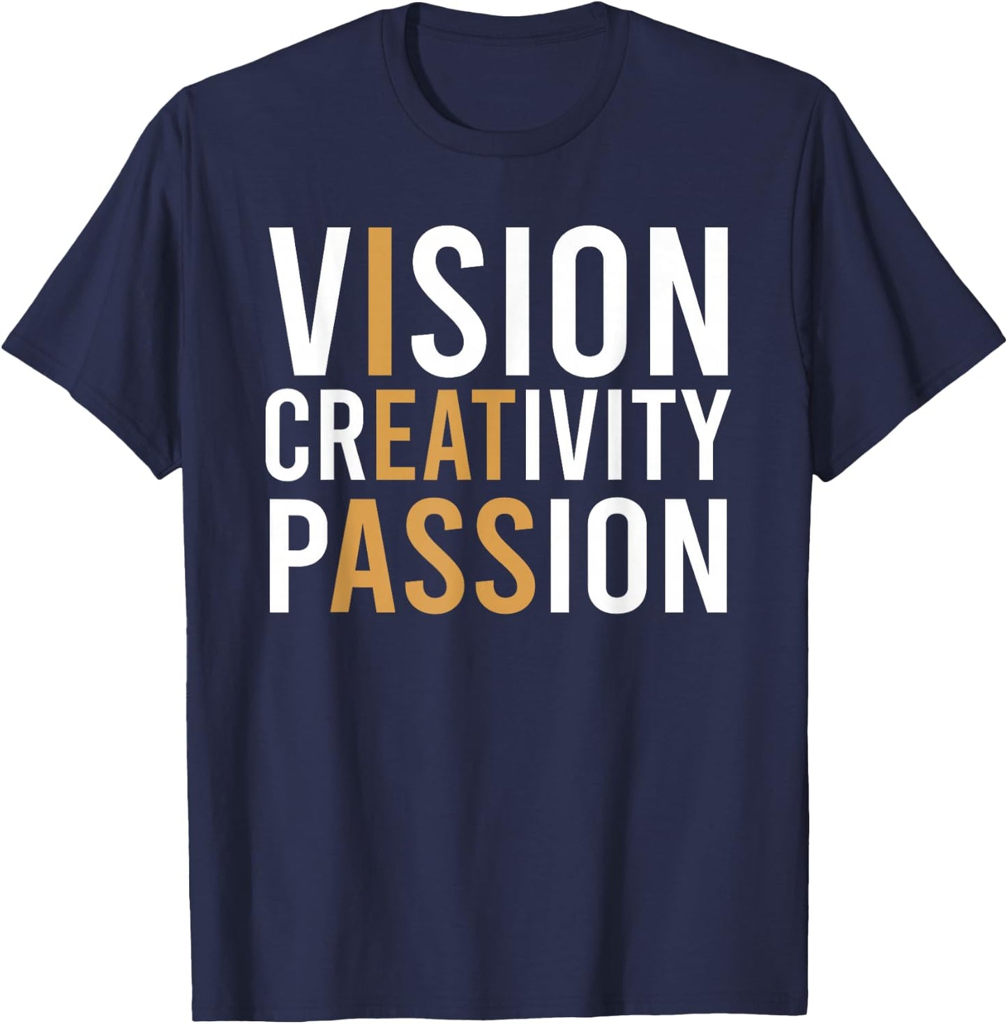 Vision Creativity Passion Black Funny Lace Cotton Polyester Blend Women's -Adults Regular Fit Short Sleeve T-Shirt - T-Shirt | Navy