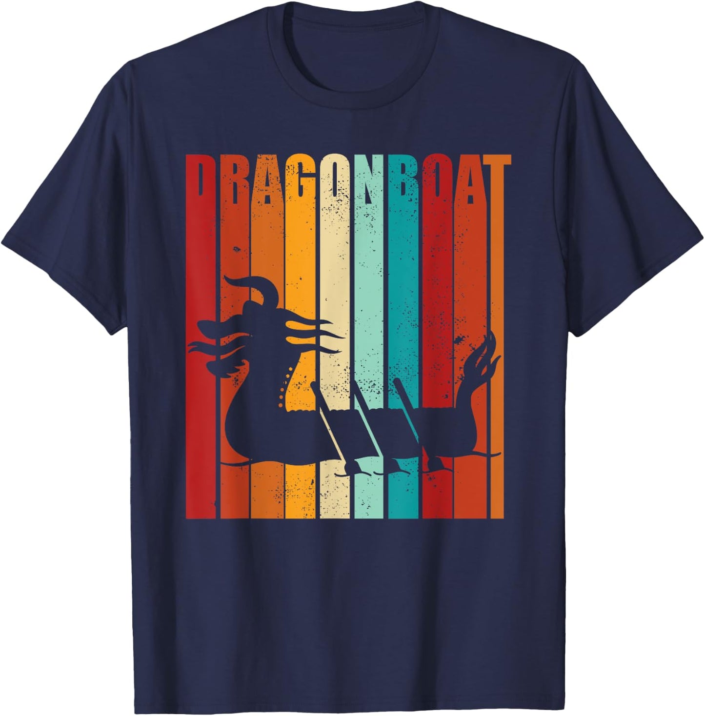 Dragon boat racing dragon boat retro paddling design T-Shirt - T-Shirt | Navy