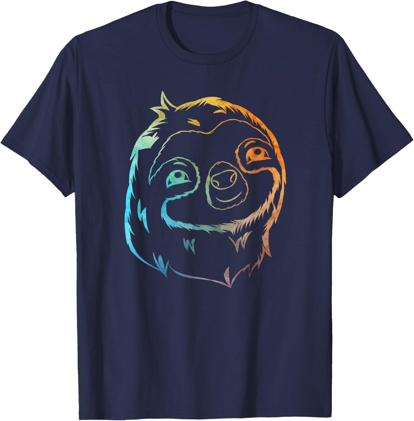 Sloth Art Funny Animal Arboreal Lover Outfit Men Women Kids T-Shirt - T-Shirt | Navy