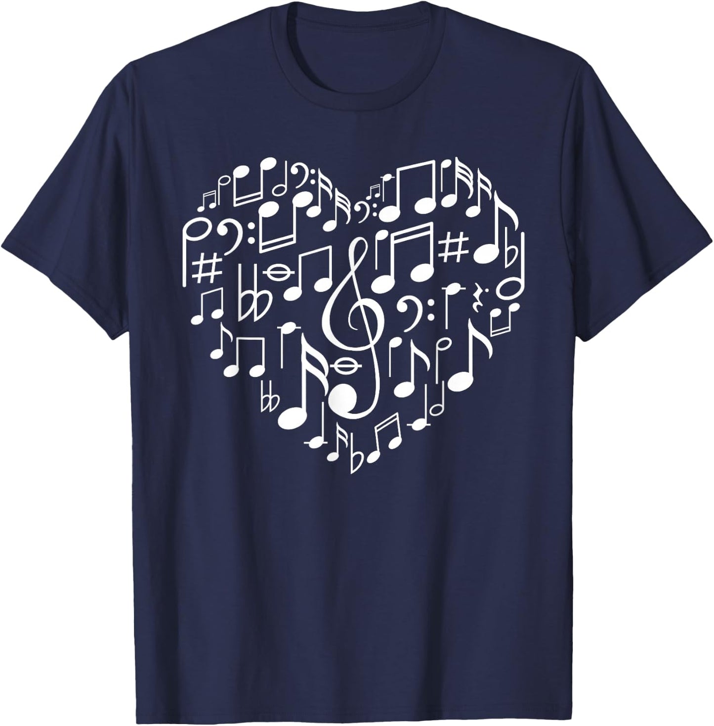 Cool Music Note Art Women Music Musical Note Lover Small T-Shirt - T-Shirt | Navy
