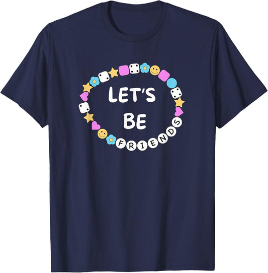 Let's Be Friends Friendship Bracelet T-Shirt - T-Shirt | Navy