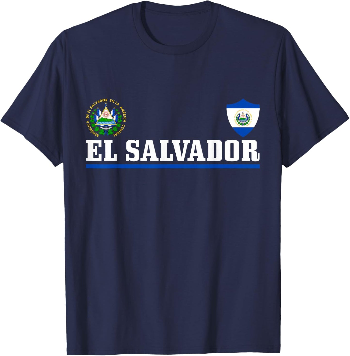 El Salvador Pride Salvadoran Flag T-Shirt - T-Shirt | Navy