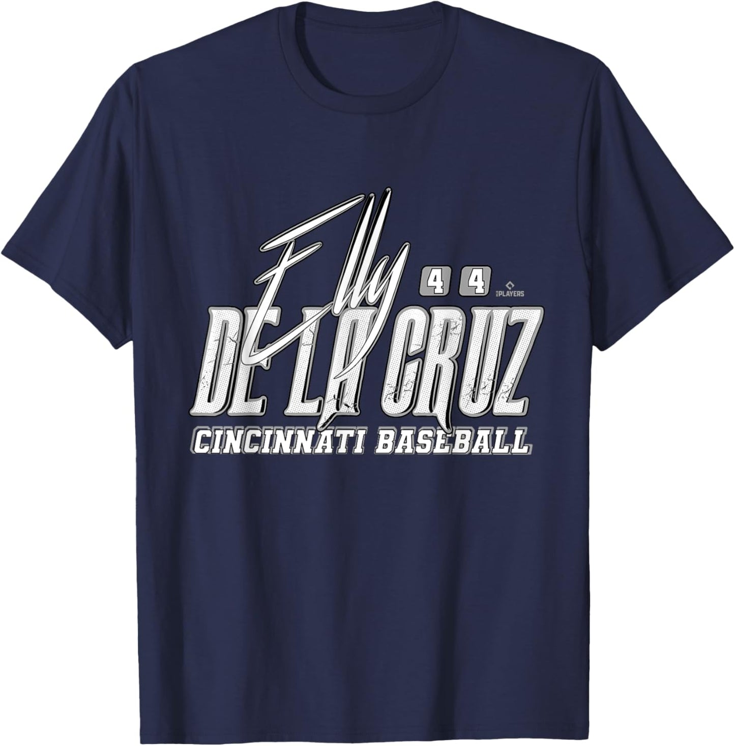 Elly De La Cruz Cincinnati Baseball Rock MLBPA T-Shirt - T-Shirt | Navy
