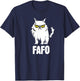 Funny Cat Designs -Adults FAFO Cat - Black - Small - Short Sleeve - - Classic Fit - All Seasons T-Shirt - T-Shirt | Navy
