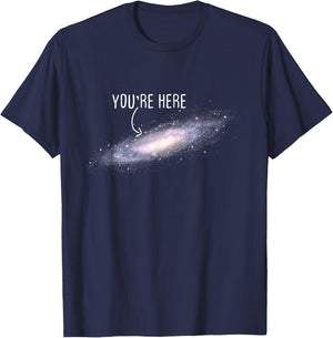 You are Here Milky Way Science Planet Astronomer T-Shirt - T-Shirt | Navy