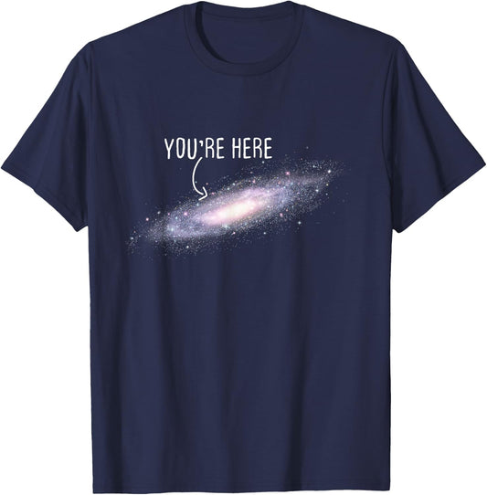 You are Here Milky Way Science Planet Astronomer T-Shirt - T-Shirt | Navy