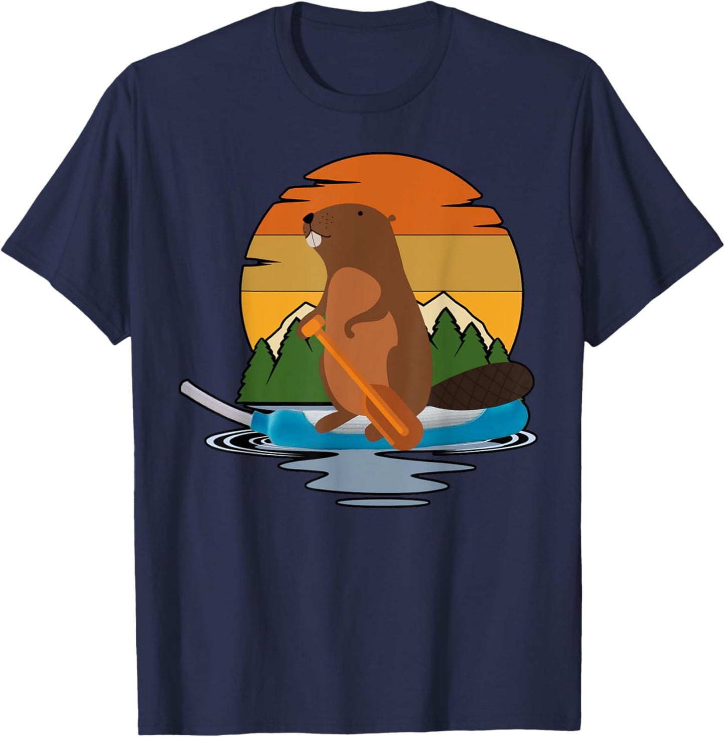 Vintage Canoe Beaver Purewick Nurse Funny Nursing Humor T-Shirt - T-Shirt | Navy