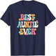 Best Auntie Ever Groovy Aunt T-Shirt - T-Shirt | Navy