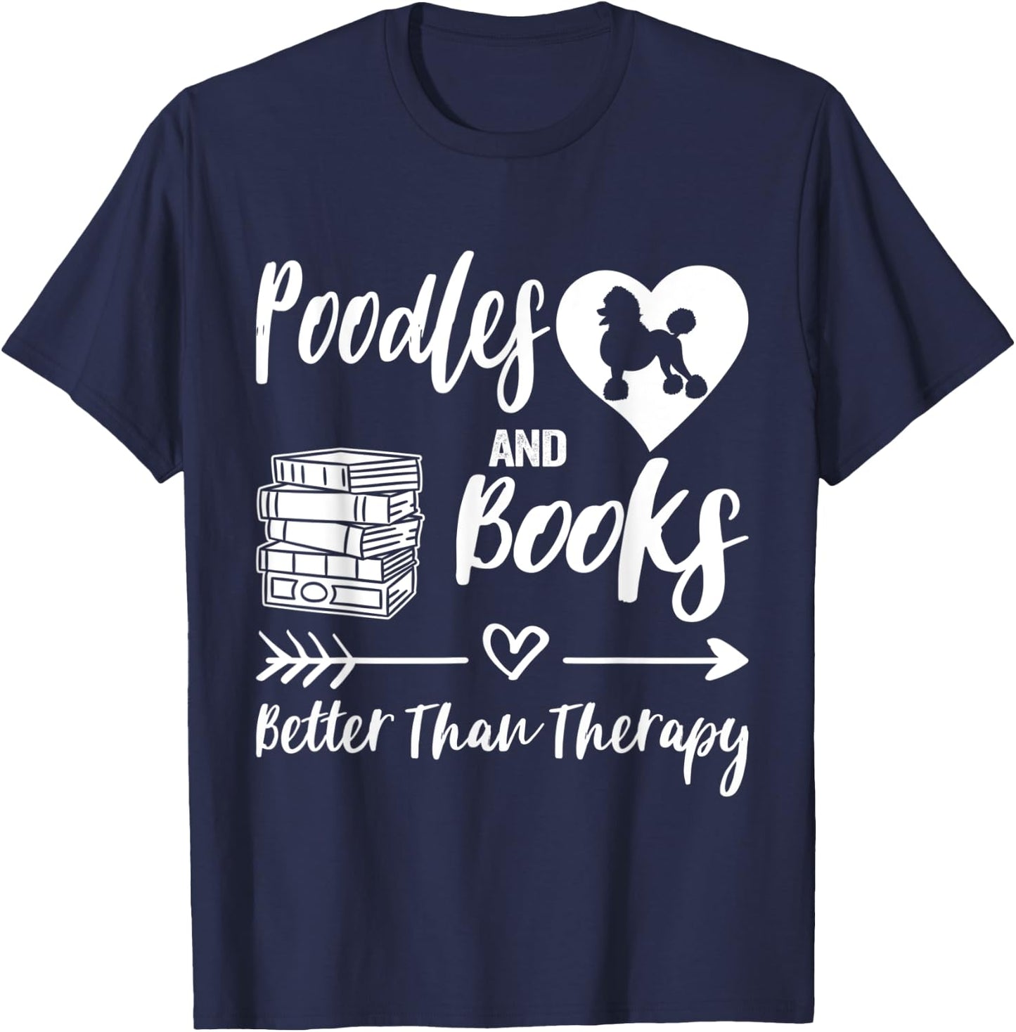 Poodle And Books Poodle Mom Poodle Dad Reading T-Shirt - T-Shirt | Navy