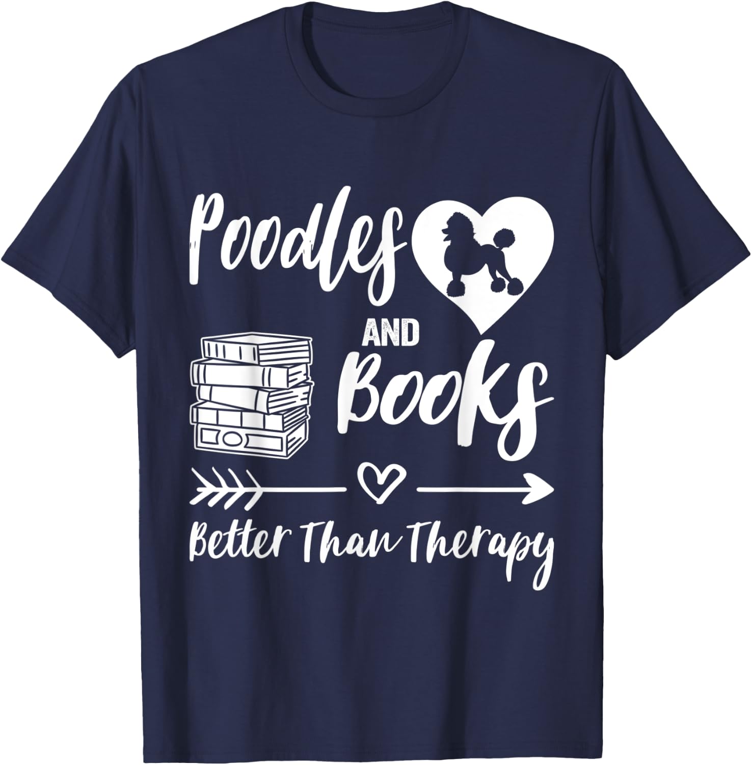 Poodle And Books Poodle Mom Poodle Dad Reading T-Shirt - T-Shirt | Navy