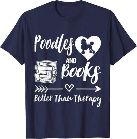Poodle And Books Poodle Mom Poodle Dad Reading T-Shirt - T-Shirt | Navy