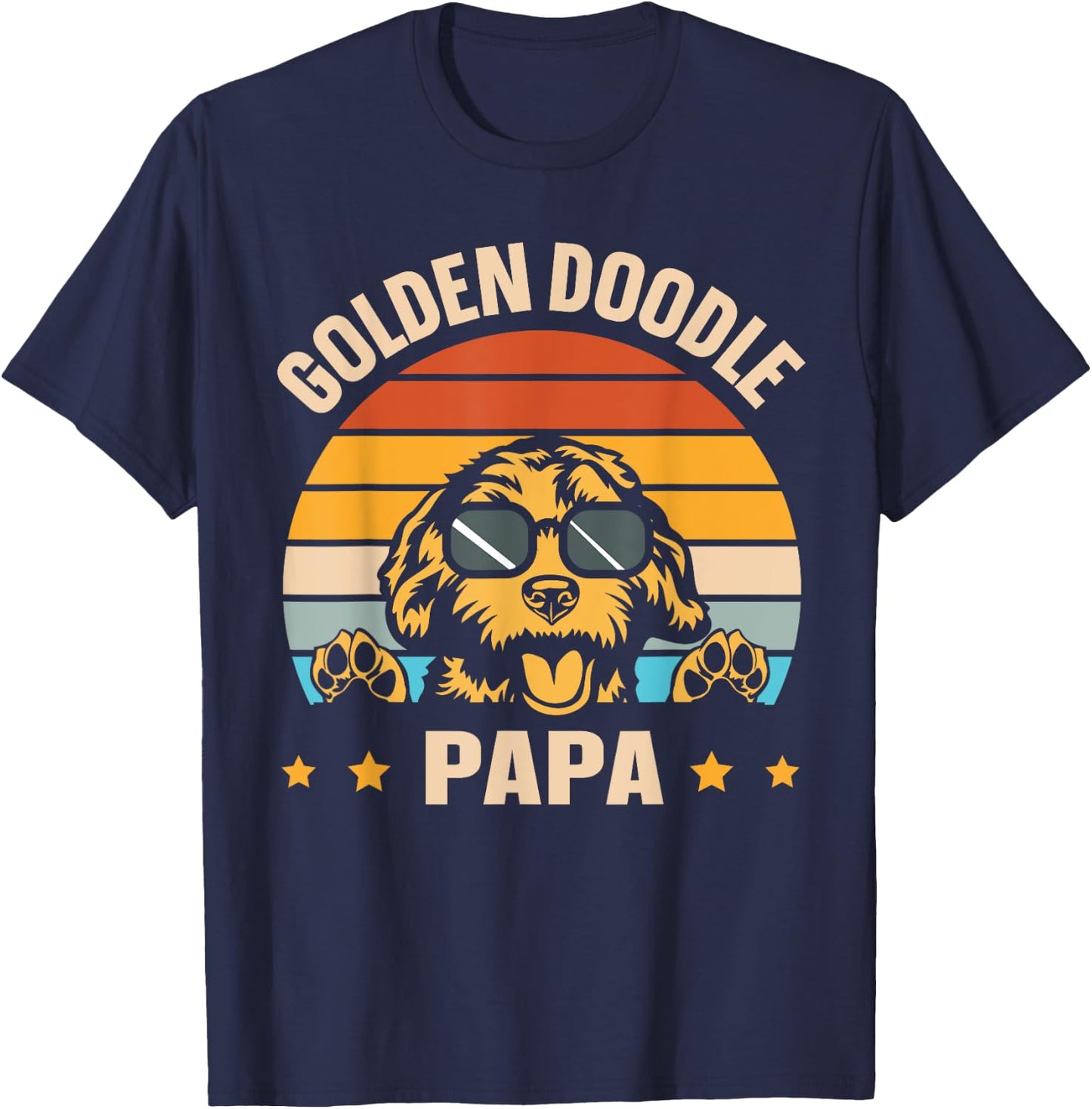 Golden Doodle Papa Design for a Goldendoodle Dad T-Shirt - T-Shirt | Navy