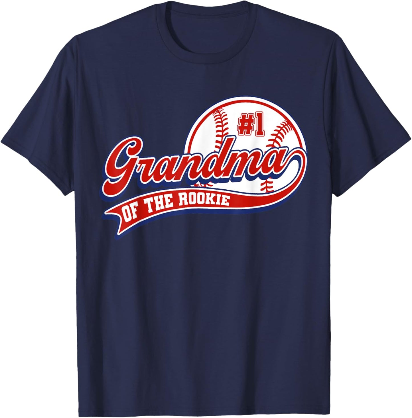Grandma of Rookie of Year 1st Birthday Baseball Sport Fan T-Shirt - T-Shirt | Navy