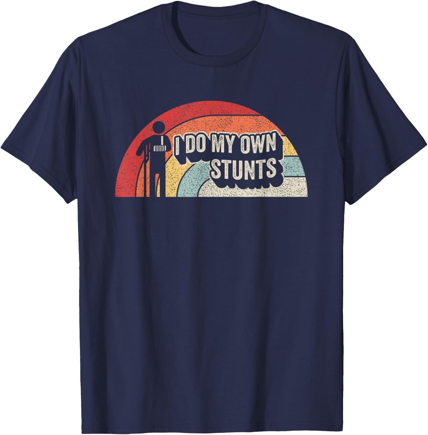 Retro Broken Arm Hand Wrist Elbow Injury Get Well Soon Gift T-Shirt - T-Shirt | Navy