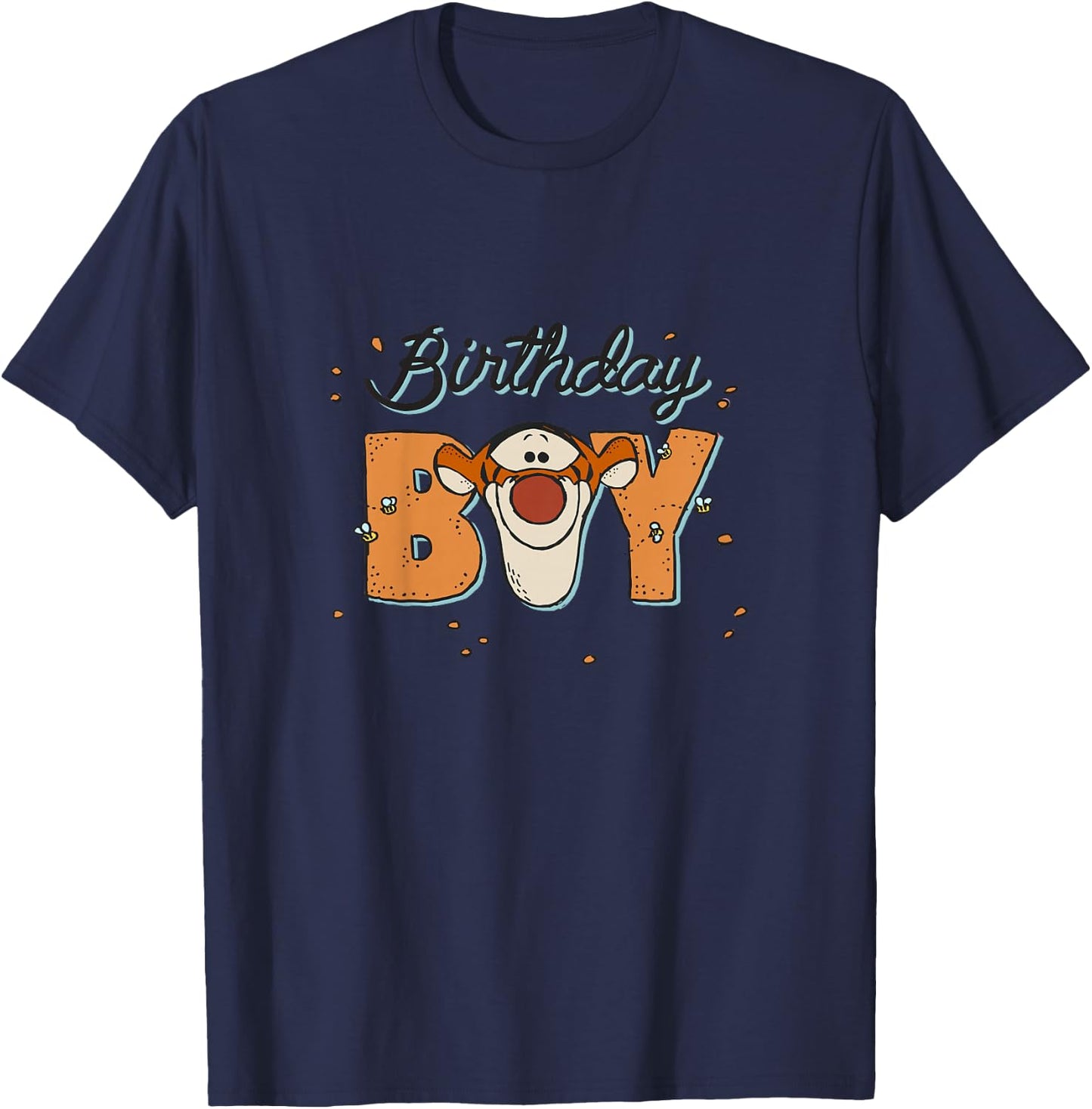 Kids Disney Winnie The Pooh Birthday Boy Tigger Face Youth T-Shirt - T-Shirt | Navy