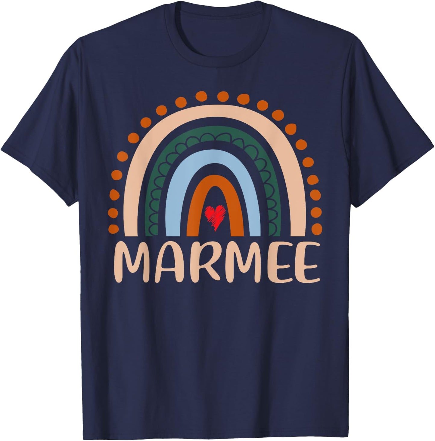 Marmee Rainbow Grandma Cute Mothers Day Funny Marmee T-Shirt - T-Shirt | Navy