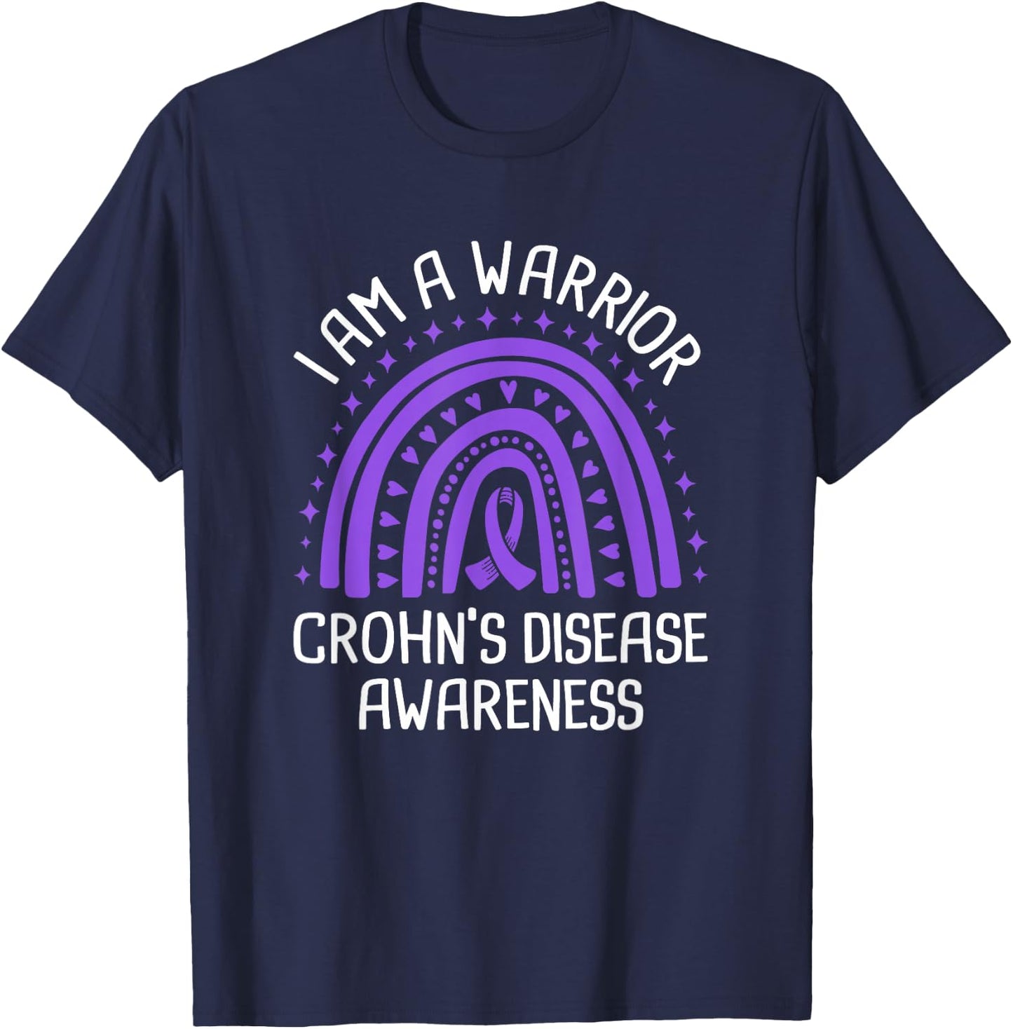 I Am A Warrior Crohn's Disease Awareness T-Shirt - T-Shirt | Navy