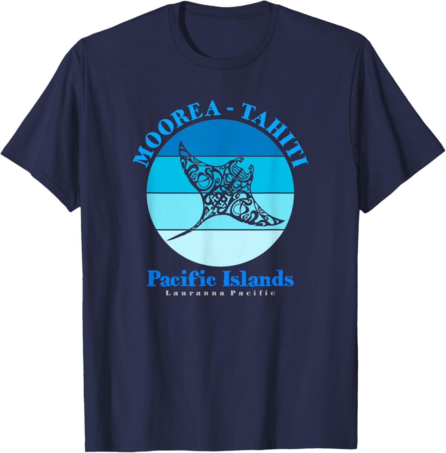 Manta Ray Moorea Tahiti Ocean T-Shirt - T-Shirt | Navy