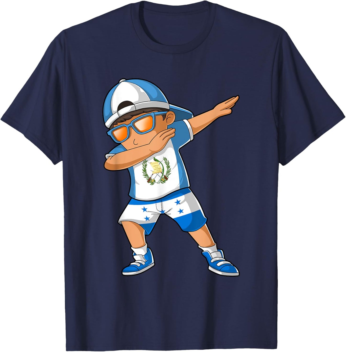 Half Guatemalan Half Honduran Boy Guatemala Flag T-Shirt - T-Shirt | Navy