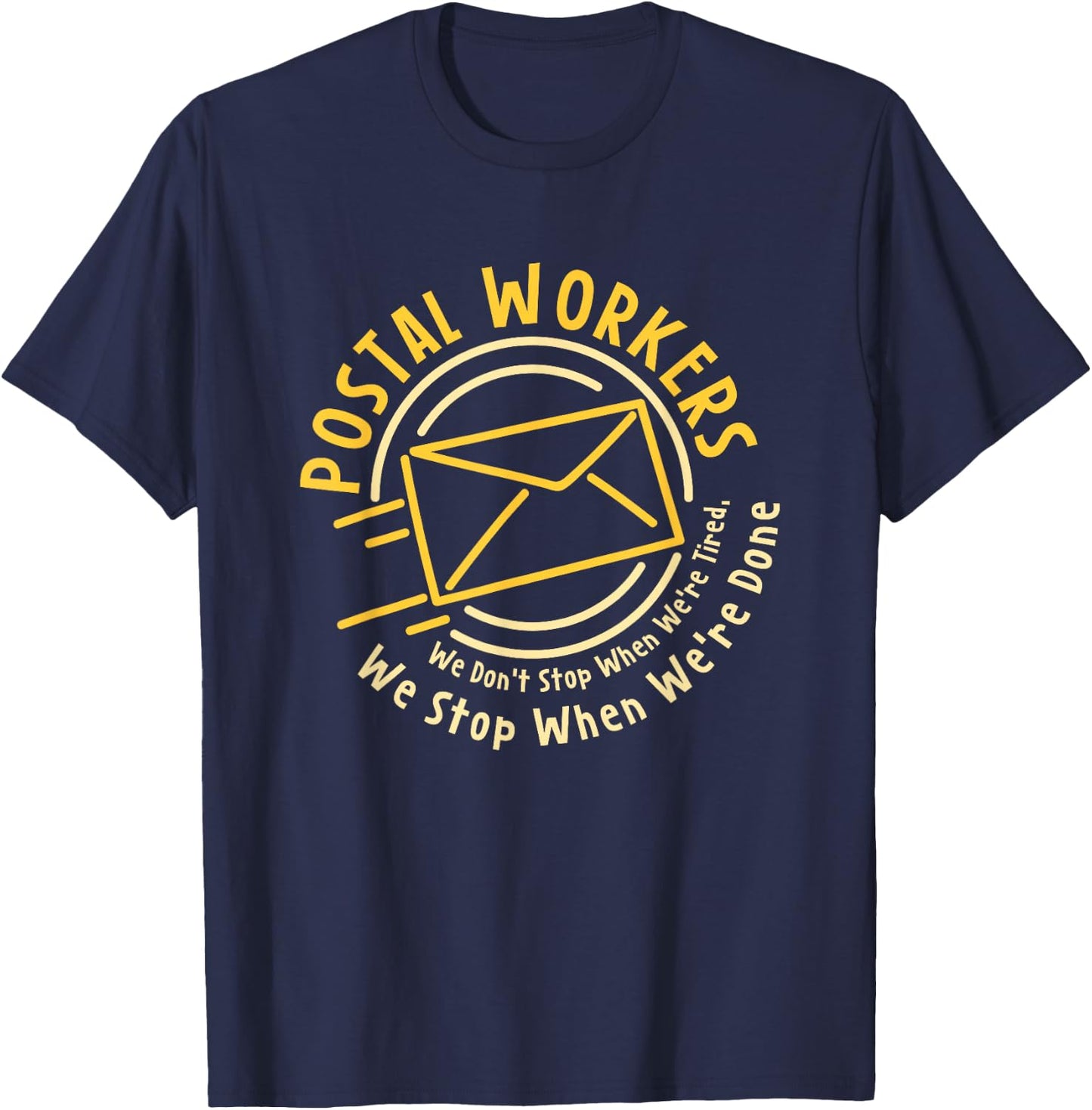 Mail Carrier Driving Mail Truck To Postal Office Post Office Work Postbox Parcel And Letter Delivery Postman T-Shirt - T-Shirt | Navy