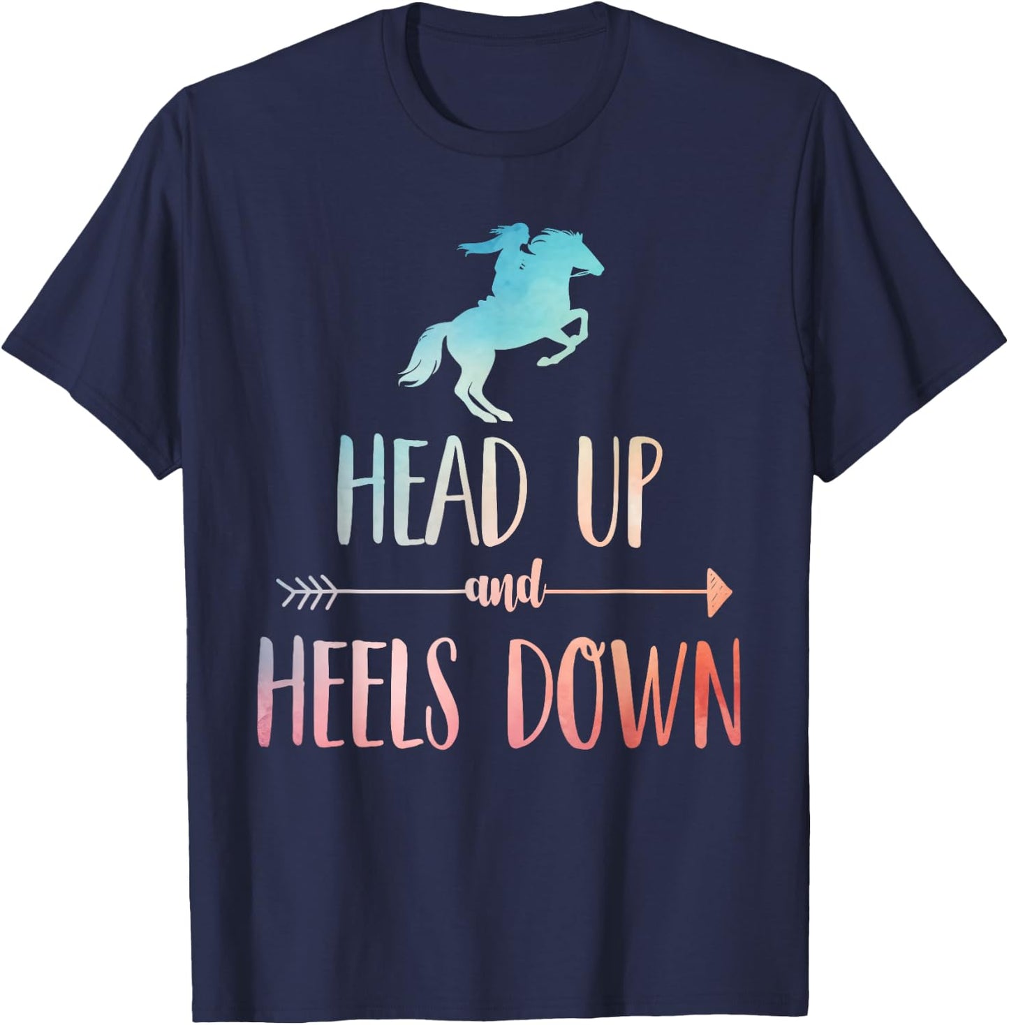 Horse Riding Art Girls Horseback Lover Equestrian T-Shirt - T-Shirt | Navy