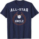 Uncle Baseball for Birthday, Baseball Uncle T-Shirt - T-Shirt | Navy