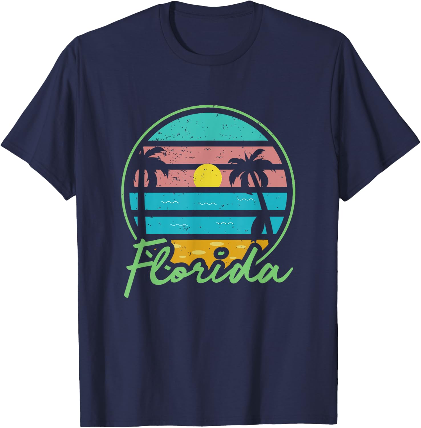 Florida - FL - Throwback Design - Classic T-Shirt - T-Shirt | Navy