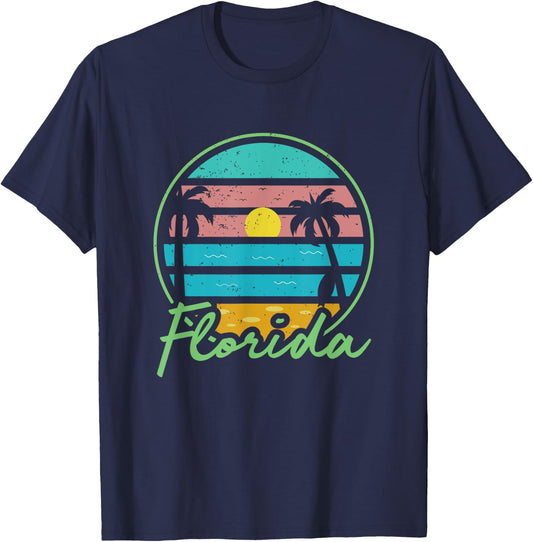 Florida - FL - Throwback Design - Classic T-Shirt - T-Shirt | Navy
