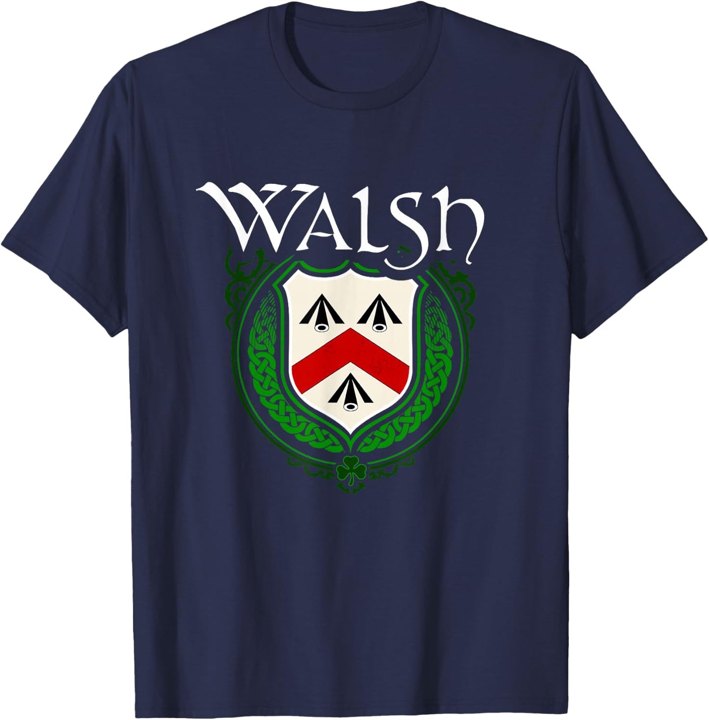 Walsh Surname Irish Clan Tartan Badge Ireland T-Shirt - T-Shirt | Navy