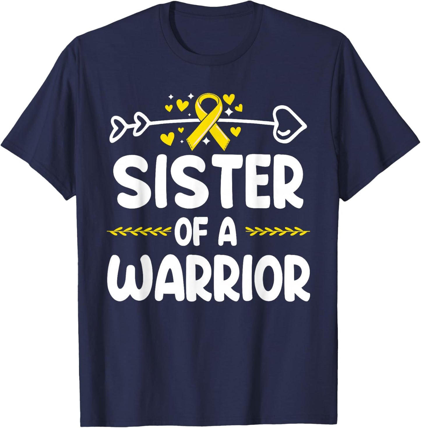 Sister of a Warrior Shirts Bone Cancer Awareness T-Shirt - T-Shirt | Navy