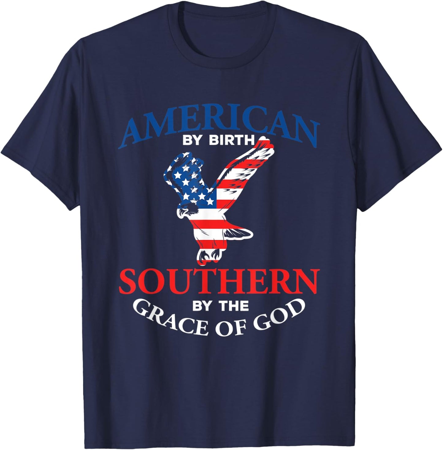 Southern By The Grace of God Southland Eagle Flag T-Shirt - T-Shirt | Navy
