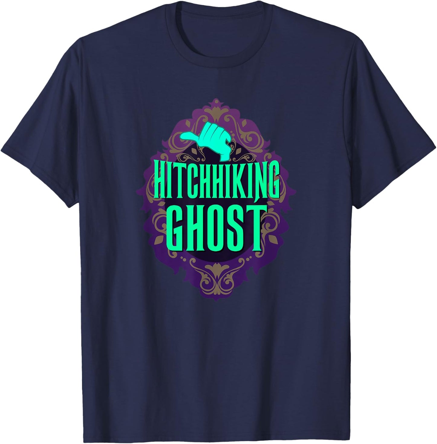 Hitchhiking Ghost Halloween Party T-Shirt - T-Shirt | Navy