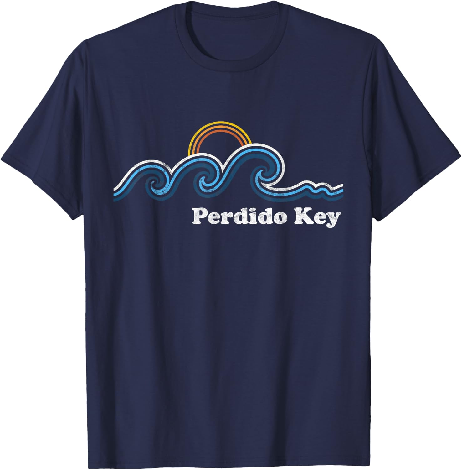 Retro Perdido Key Florida FL Vintage Beach Surf T-Shirt - T-Shirt | Navy